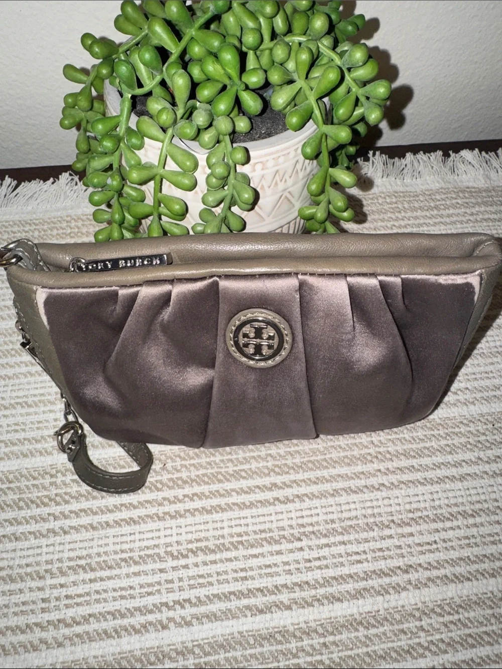 Tory Burch Satin Wristlet